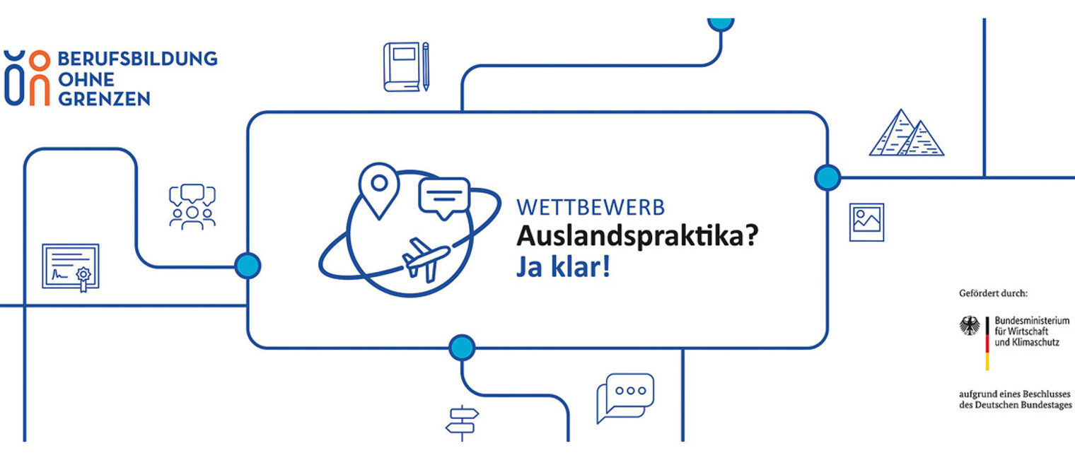 Ihr Unternehmen hat Auszubildenden oder jungen Fachkräften in der Vergangenheit ein Auslandspraktikum ermöglicht? Dann laden wir Sie herzlich ein, beim Wettbewerb "Auslandspraktika? Ja klar!" mitzumachen. Ihr Unternehmen hat Auszubildenden oder jungen Fachkräften in der Vergangenheit ein Auslandspraktikum ermöglicht? Dann laden wir Sie herzlich ein, beim Wettbewerb "Auslandspraktika? Ja klar!" mitzumachen.