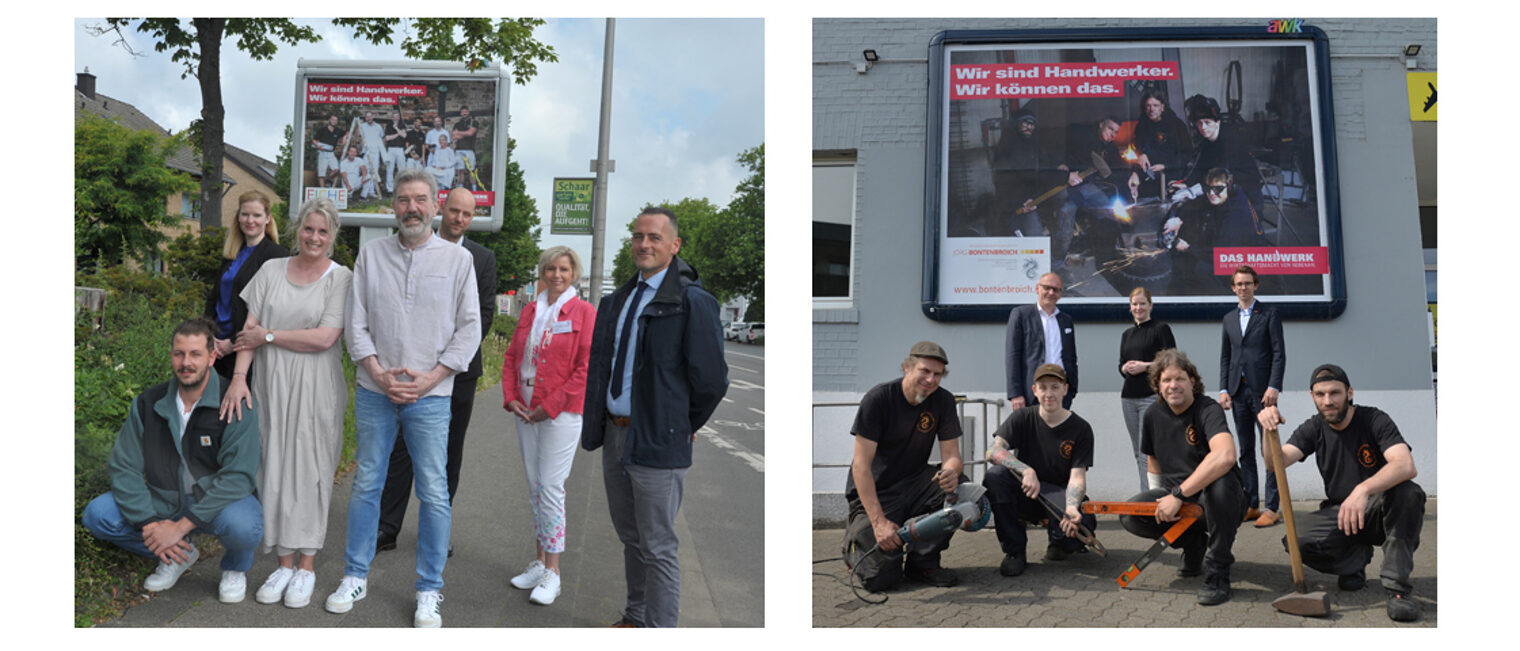 Plakative Außendarstellung: Die Innungsfachbetriebe Bontenbroich GmbH aus Alsdorf und die E.I.C.H.E. Malerbetrieb GmbH aus Düren freuten sich mit den Vertretern der Kreishandwerkerschaften, der SIGNAL IDUNA, der IKK classic und von MEWA Textil-Management über ihren Hauptgewinn bei "Nebenan ist hier". Plakative Außendarstellung: Die Innungsfachbetriebe Bontenbroich GmbH aus Alsdorf und die E.I.C.H.E. Malerbetrieb GmbH aus Düren freuten sich mit den Vertretern der Kreishandwerkerschaften, der SIGNAL IDUNA, der IKK classic und von MEWA Textil-Management über ihren Hauptgewinn bei "Nebenan ist hier".