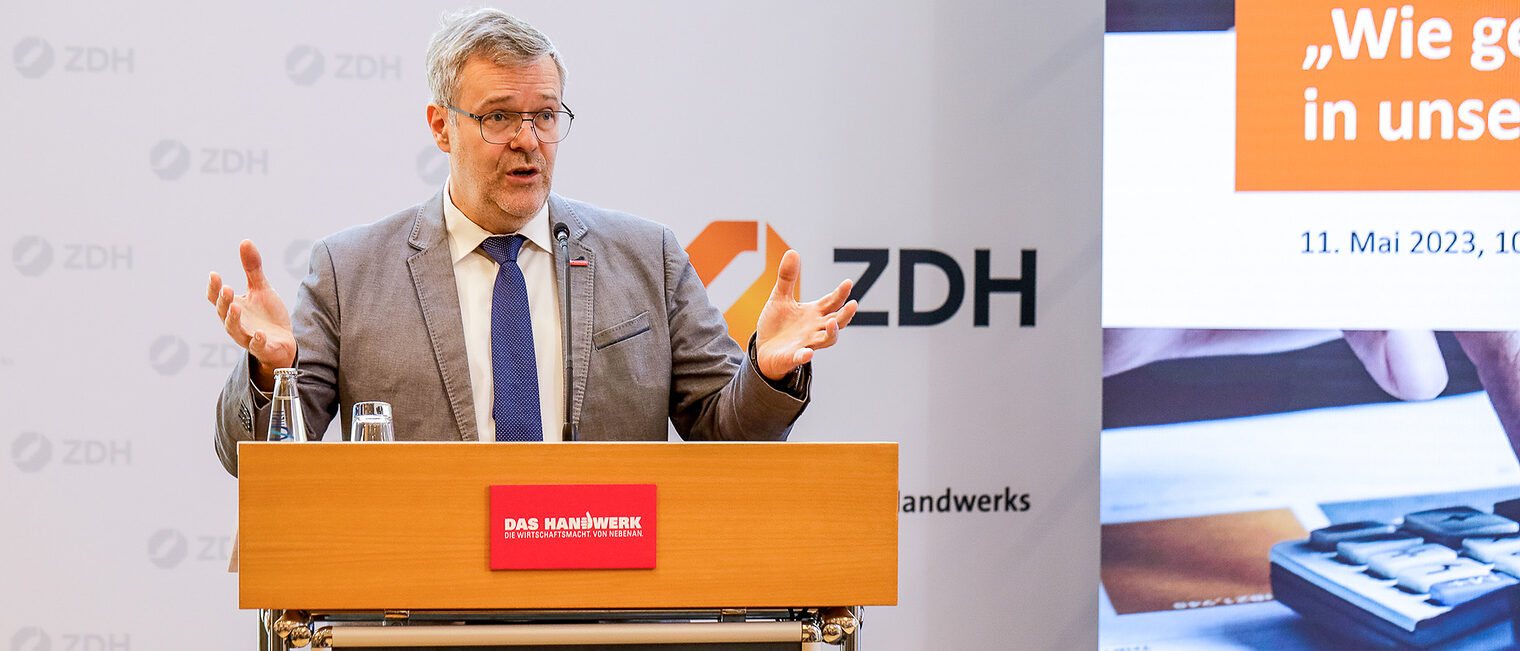 Handwerkspräsident Jörg Dittrich forderte beim ZDH-Unternehmerforum Reformen für das Sozialversicherungssystem.