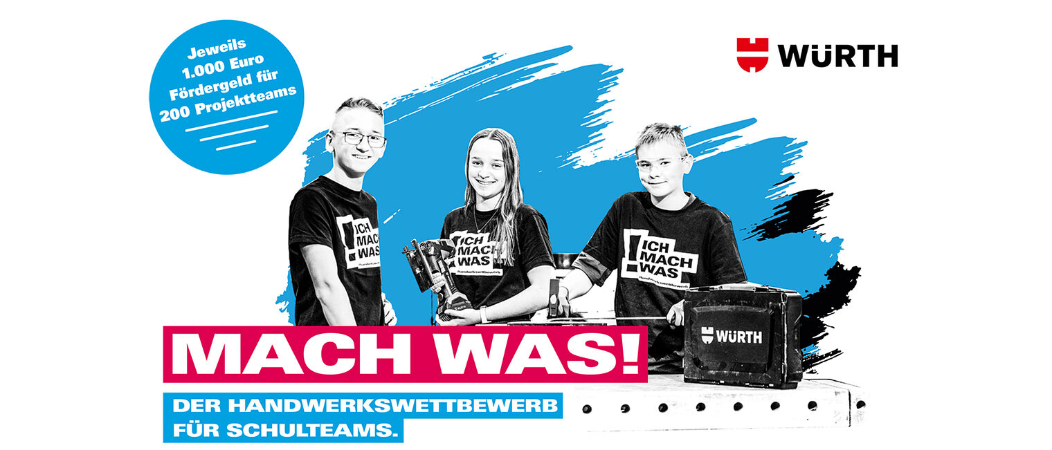 Aufruf zum Wettbewerb - MACH-WAS - mit 3 motivierten Jugendlichen und ihren Handwerksgerätschaften. Aufruf zum Wettbewerb - MACH-WAS - mit 3 motivierten Jugendlichen und ihren Handwerksgerätschaften.