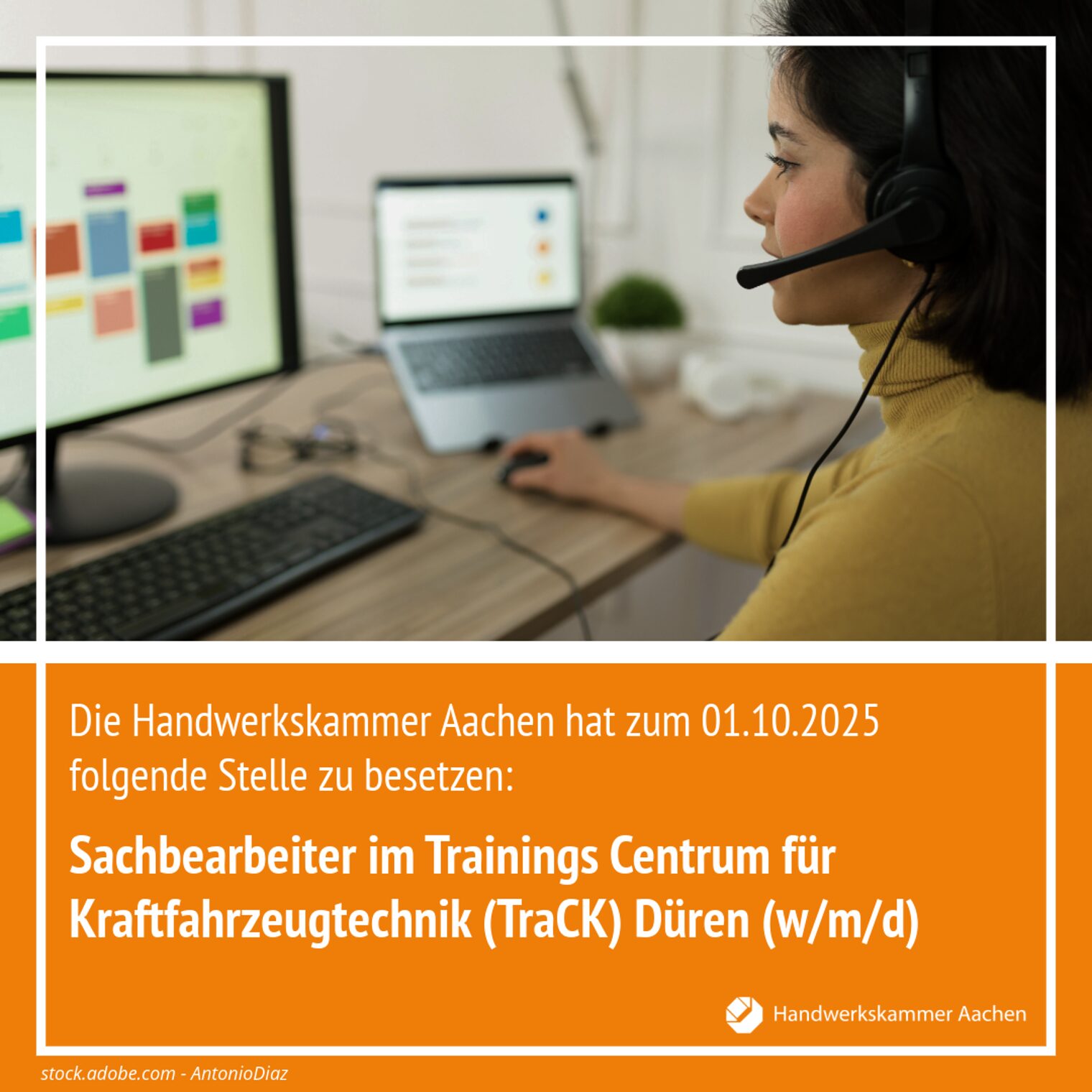 Stellenausschreibung: Sachbearbeiter im Trainings Centrum für Kraftfahrzeugtechnik (TraCK) Düren (w/m/d)