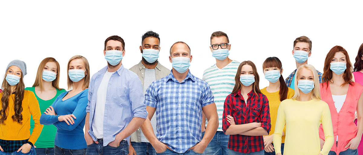 health, safety and pandemic concept - group of people wearing protective medical masks for protection from virus Schlagwort(e): people, mask, protective, virus, pandemic, epidemic, health, safety, viral, disease, respiratory, influenza, medical, facial, protection, flu, healthcare, infection, hygienic, flue, grippe, illness, sickness, person, young, woman, man, group, international, concept, adult, different, ethnicity, diverse, race, decent, gender, together, many, multiethnic, multiracial, black, african, african american, indian, crowd, isolated, white