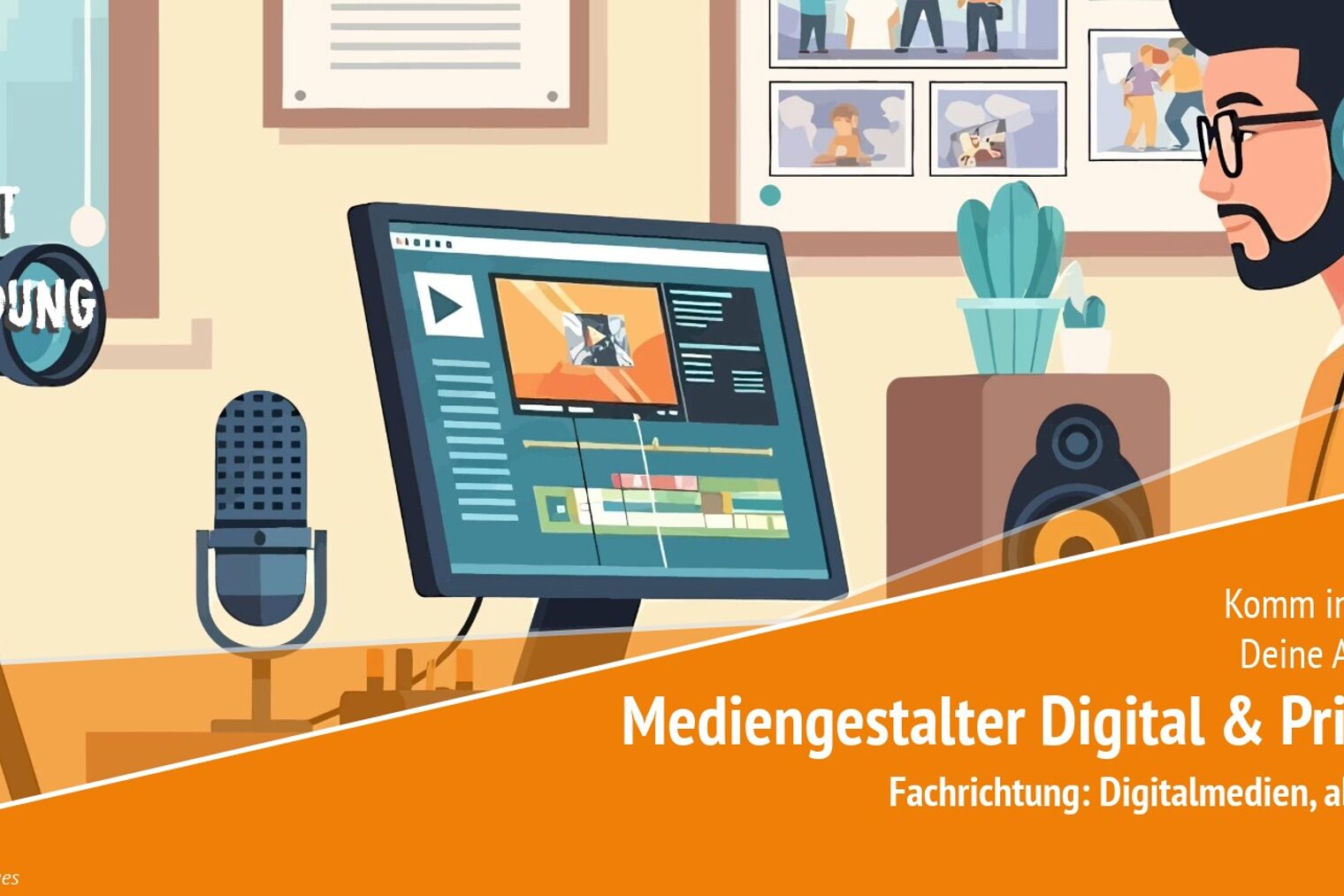 Anzeige für den Ausbildungsplatz Mediengestalter Digital & Print (w/m/d) - Fachrichtung: Digitalmedien