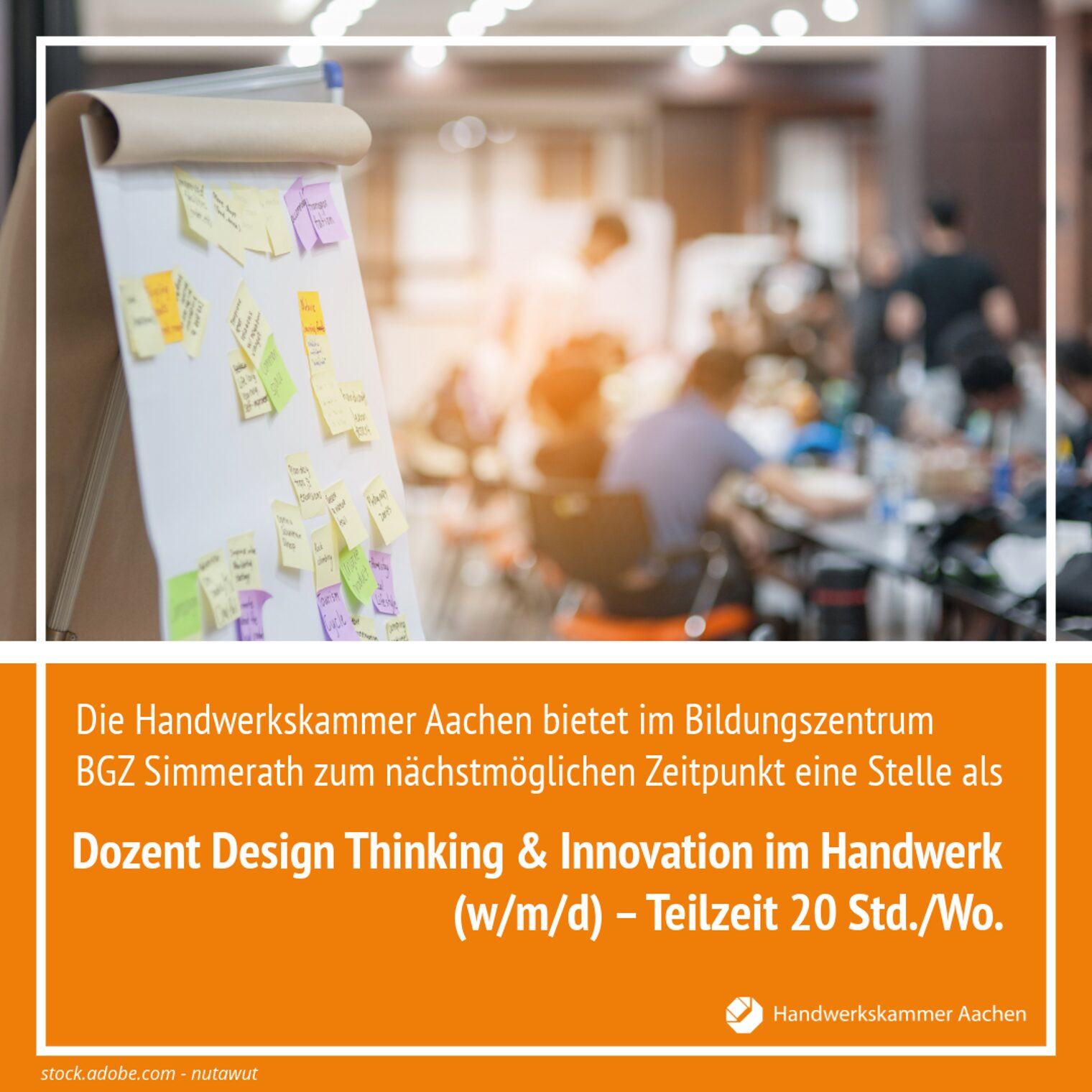 Stellenangebot Dozent Design Thinking & Innovation im Handwerk (w/m/d) – Teilzeit 20 Std./Wo.