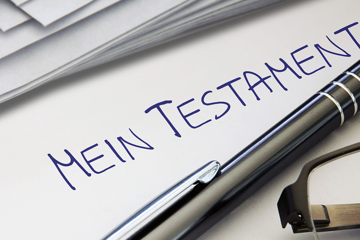 Schriftzug mein Testament