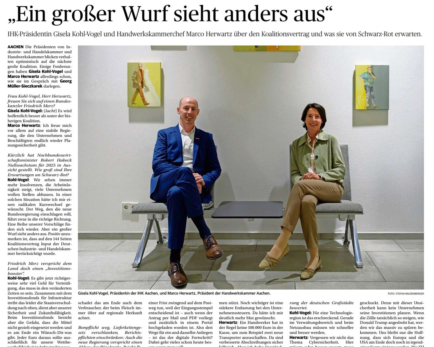 Interview IHK-Präsidentin Gisela Kohl-Vogel und HWK-Präsident Marco Herwartz