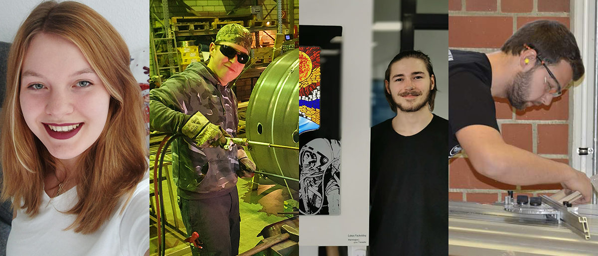 Aus unserem Kammerbezirk konnten sich gleich vier junge Handwerker über Siege auf Bundesebene freuen. (von links nach rechts) Jana Böck, Sebastian Quast, Lukas Fackeldey und Yannik Wilde. Aus unserem Kammerbezirk konnten sich gleich vier junge Handwerker über Siege auf Bundesebene freuen. (von links nach rechts) Jana Böck, Sebastian Quast, Lukas Fackeldey und Yannik Wilde.