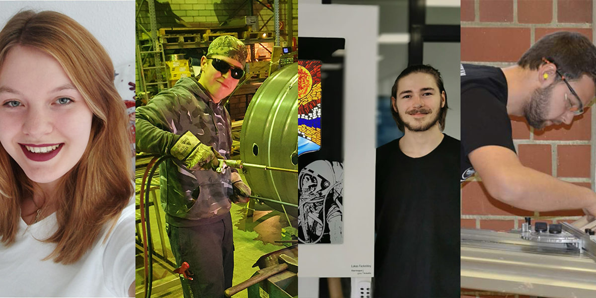 Aus unserem Kammerbezirk konnten sich gleich vier junge Handwerker über Siege auf Bundesebene freuen. (von links nach rechts) Jana Böck, Sebastian Quast, Lukas Fackeldey und Yannik Wilde. Aus unserem Kammerbezirk konnten sich gleich vier junge Handwerker über Siege auf Bundesebene freuen. (von links nach rechts) Jana Böck, Sebastian Quast, Lukas Fackeldey und Yannik Wilde.